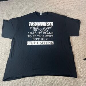 Gildan Black Humorous Graphic Print T-Shirt ADULT 2XL (0045)